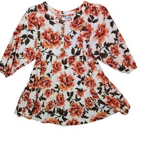 Old Navy Long Sleeve Button-Front Floral Swing Dress Size XS (5)